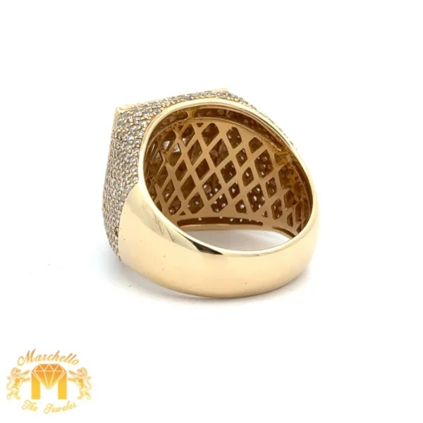4.21ct diamonds 14k Yellow Gold Men`s Ring with Round and Baguette Diamonds - Image 6