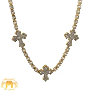 gold and diamond cross necklace​
