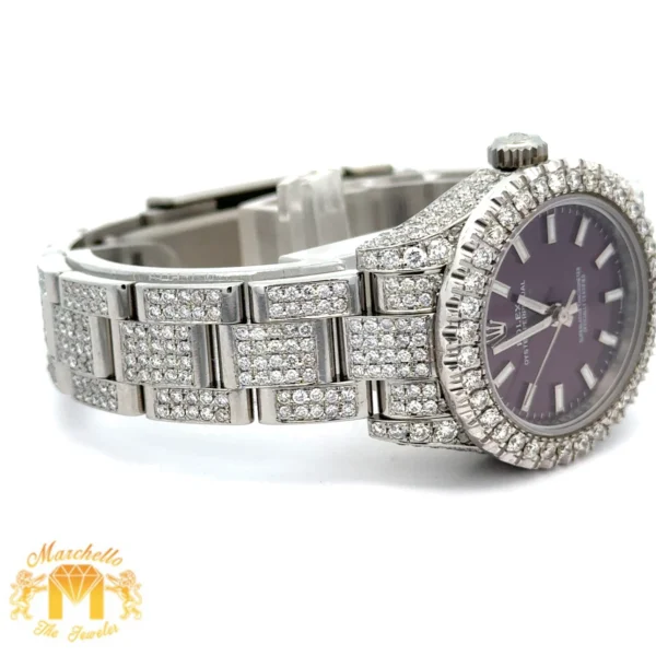 7.30ct diamonds 26mm Iced out Rolex Watch with Stainless Steel Oyster Bracelet - Image 4