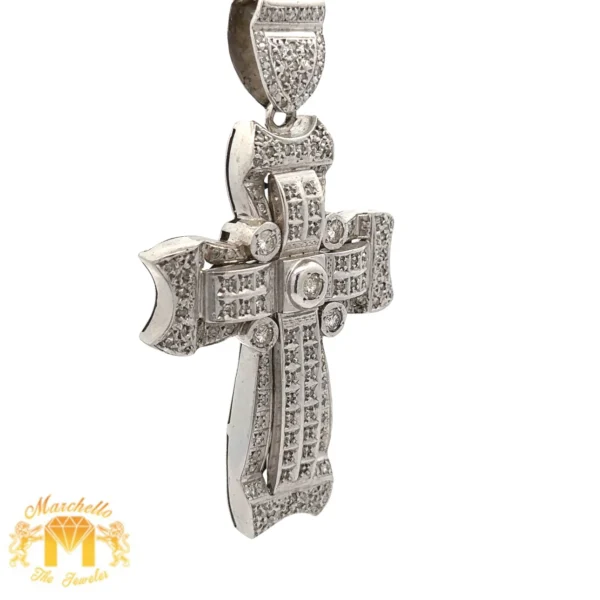 14k white gold and diamond Cross Pendant - Image 3