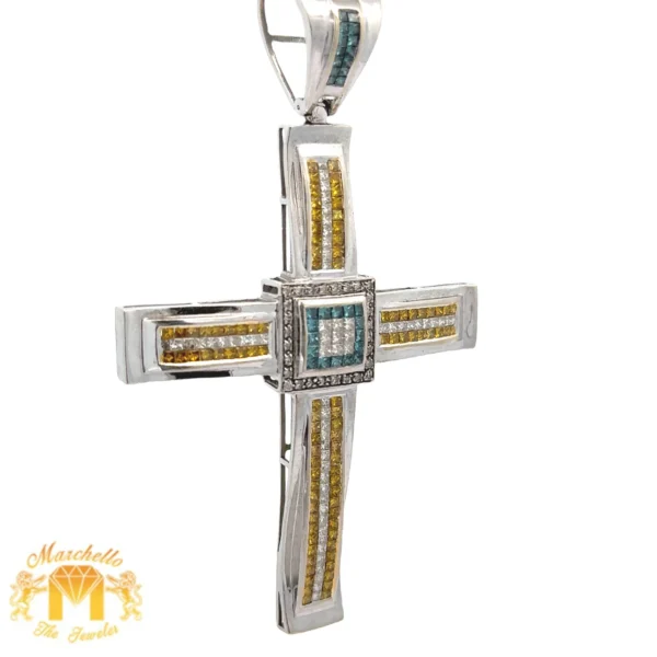 5.80ct diamonds 14k white gold Cross Pendant - Image 2