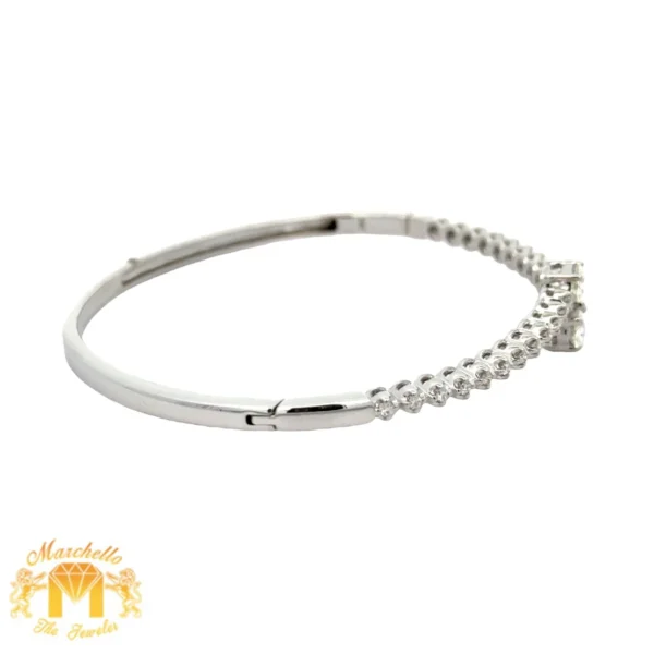14k white gold and diamond Fancy Bangle Bracelet - Image 4