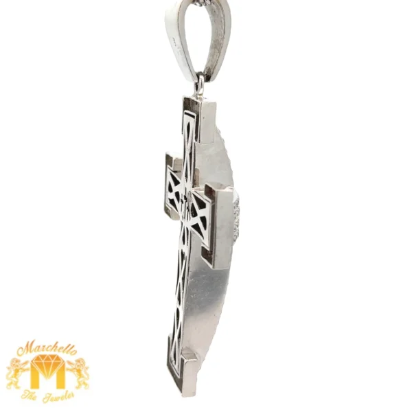 5.80ct diamonds 14k white gold Cross Pendant - Image 3
