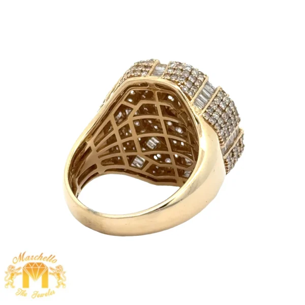 3.95ct diamonds 14k Yellow Gold Men`s Ring with Baguette Diamonds - Image 4