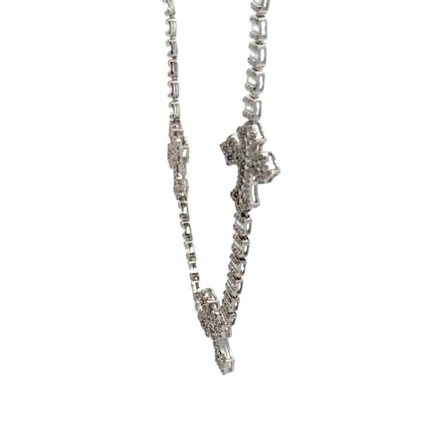 5.38ct Diamond and Gold Cross Necklace with Round Diamonds (choose your color) - Image 3