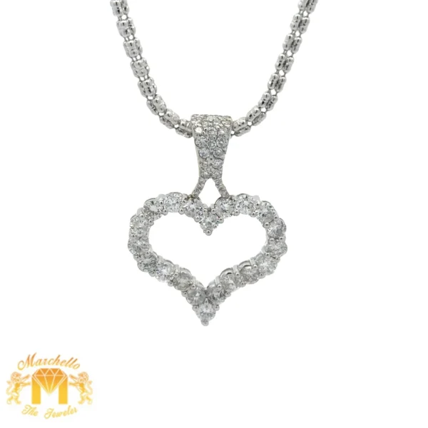 heart pendant white gold diamond
