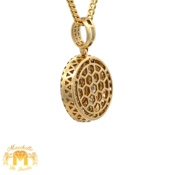 14k Yellow Gold and Diamond Round shaped Pendant - Image 5