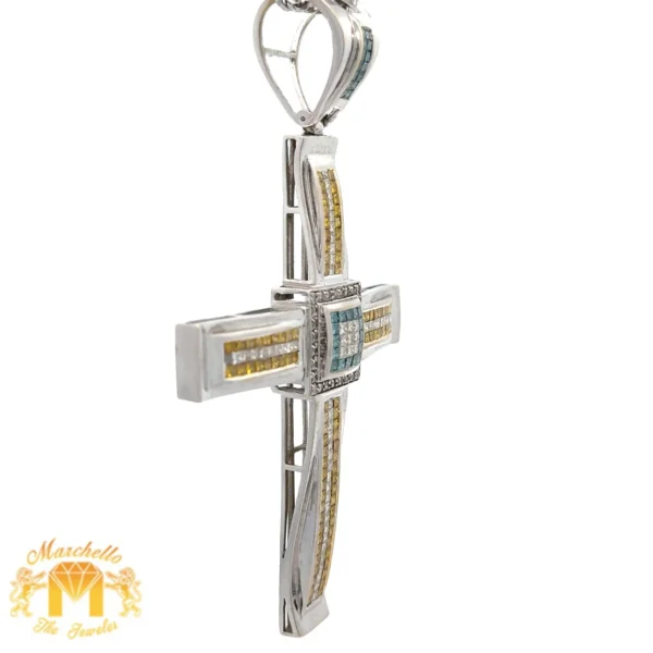 5.80ct diamonds 14k white gold Cross Pendant - Image 5