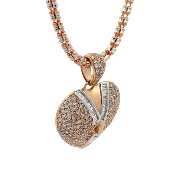 14k gold and diamond Heart Pendant and Gold Ice Link Chain (choose your color) - Image 3