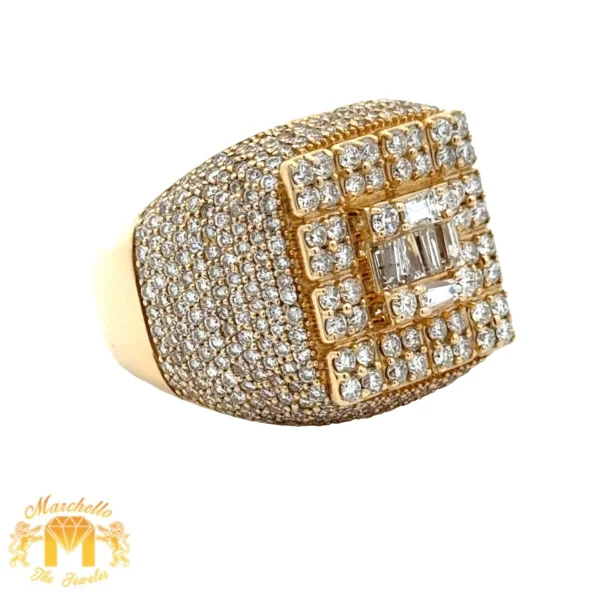 4.21ct diamonds 14k Yellow Gold Men`s Ring with Round and Baguette Diamonds - Image 7