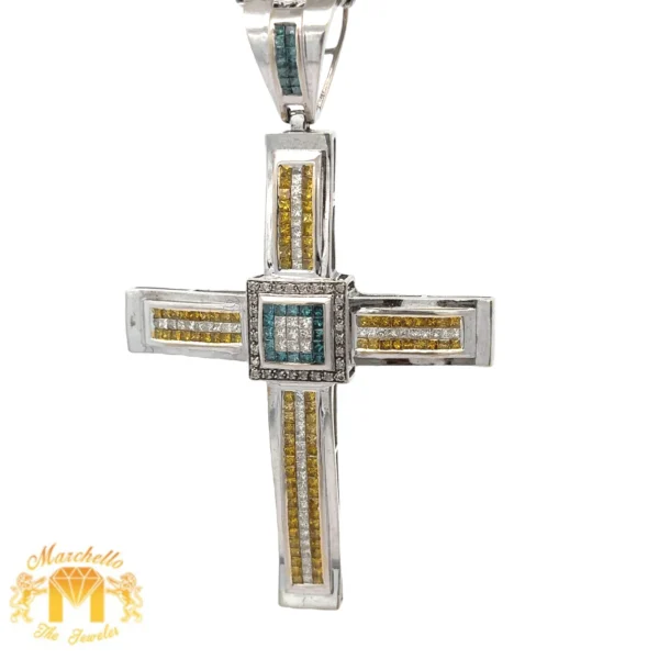 5.80ct diamonds 14k white gold Cross Pendant - Image 4