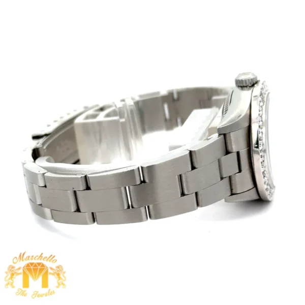 4 piece deal: 26mm Rolex Diamond Watch + 14k white gold and diamond Fancy Bracelet + Complimentary Earrings + Gift from MTJ - Image 3