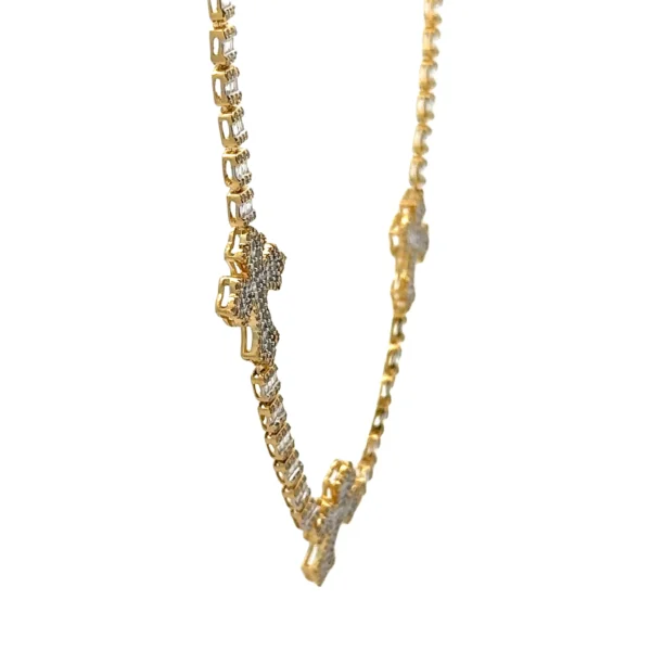 5.38ct Diamond and Gold Cross Necklace with Round Diamonds (choose your color) - Image 5