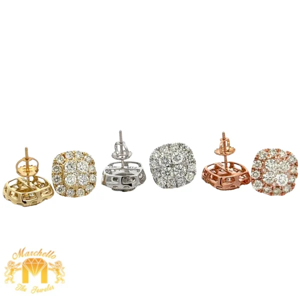 14k gold and diamond Earrings (choose your color) - Image 2