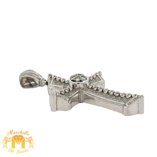 14k white gold and diamond Cross Pendant - Image 4