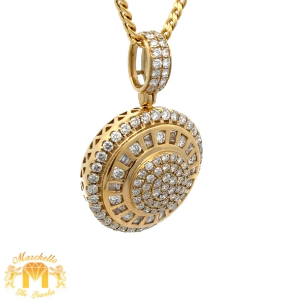 14k Yellow Gold and Diamond Round shaped Pendant - Image 4