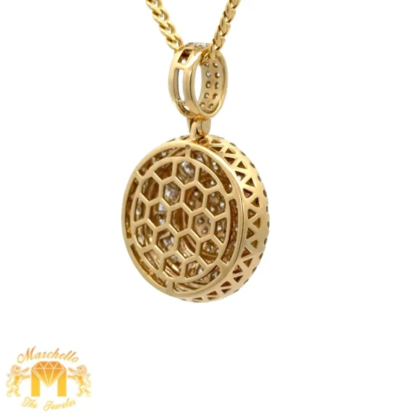 14k Yellow Gold and Diamond Round shaped Pendant - Image 3