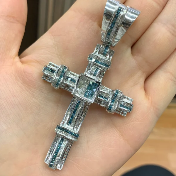 cross pendant 14k white gold