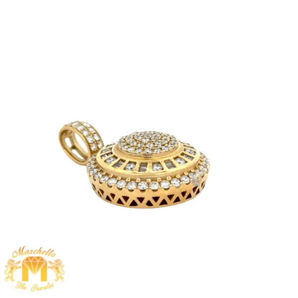 14k Yellow Gold and Diamond Round shaped Pendant - Image 2