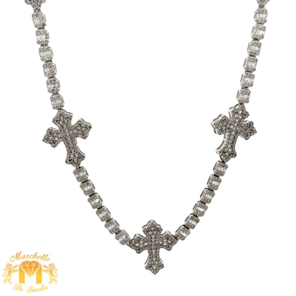 5.38ct Diamond and Gold Cross Necklace with Round Diamonds (choose your color) - Image 6