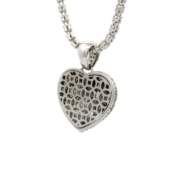 14k gold and diamond Heart Pendant and Gold Ice Link Chain (choose your color) - Image 8