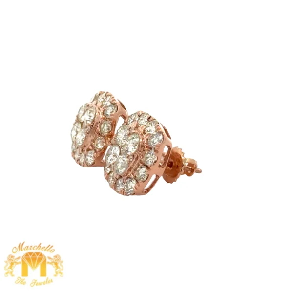 14k gold and diamond Earrings (choose your color) - Image 3