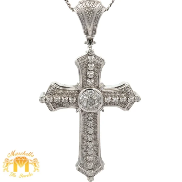 white gold diamond cross pendant​