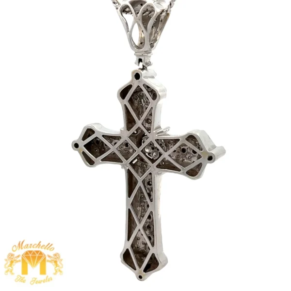 14k white gold and diamond Cross Pendant - Image 2