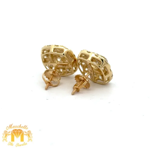 14k gold and diamond Earrings (choose your color) - Image 4