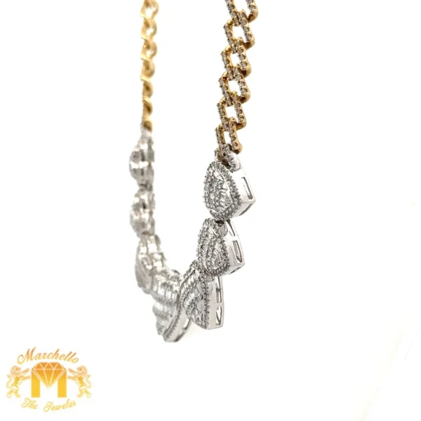 3.66ct diamonds and Gold Heart Necklace with Baguette and Round Diamonds (choose your color) - Image 2