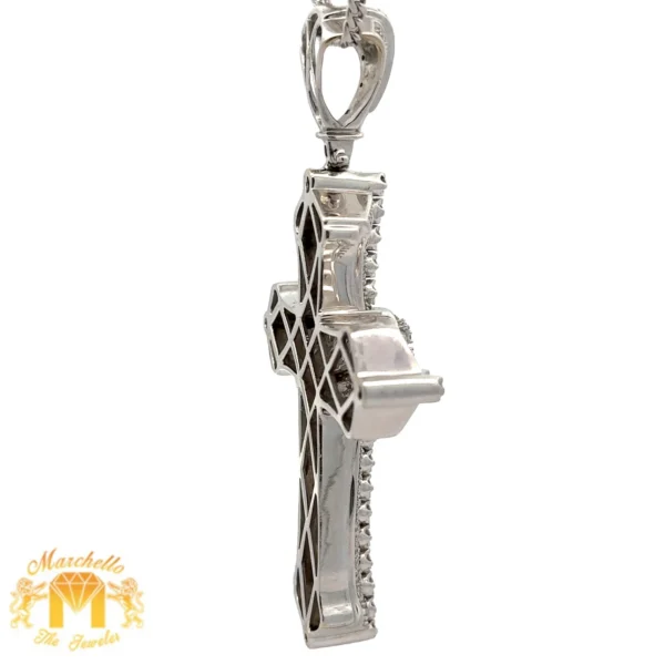 14k white gold and diamond Cross Pendant - Image 3