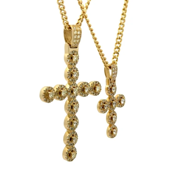 14k diamond cross pendant