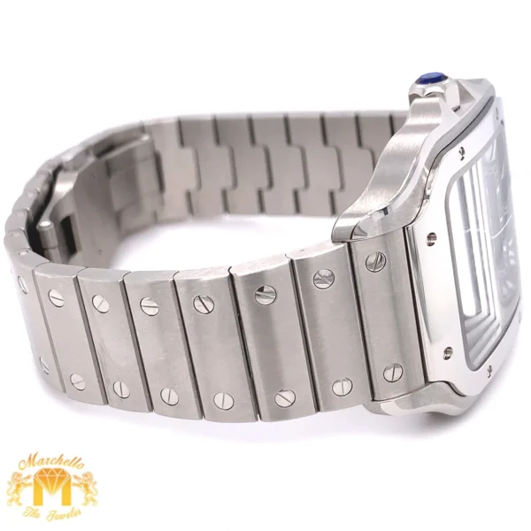 40mm Santos de Cartier Stainless Steel Watch (blue dial, papers) - Image 5